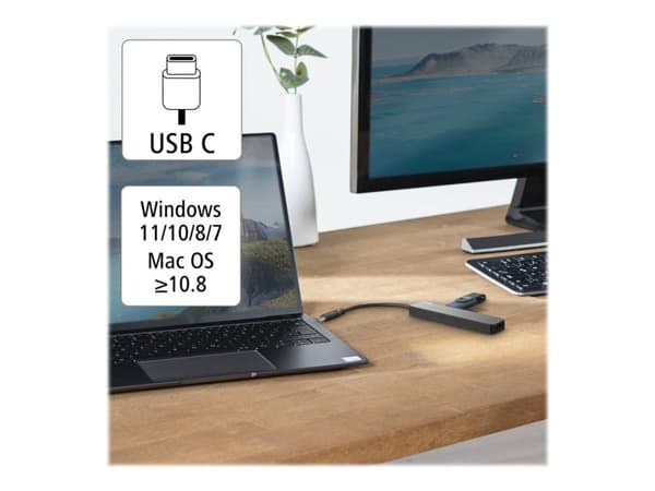Hama - Dokkingstasjon - USB-C 3.2 Gen 1 - HDMI