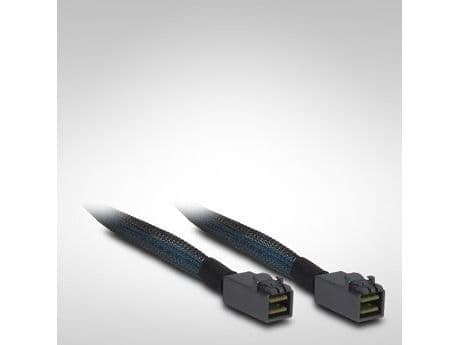 Inter-Tech - SAS internt kabel - SAS 12Gbit/s - 4 x Mini SAS HD (SFF-8643) til 4 x Mini SAS HD (SFF-8643) - 1 m - sort/blå