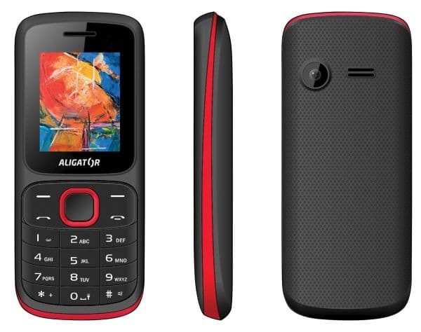 Aligator D210, Perusmalli, Kaksois-SIM, 4,57 cm (1.8"), Bluetooth, 600 mAh, Musta, Punainen