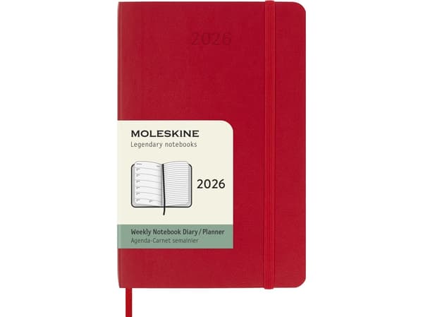 Classic Soft 12M Week Note Pocket Rød 2026