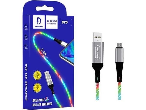 USB-kabel Vega USB-A til microUSB 1 m sølv (29971)