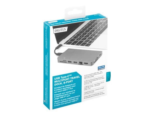 DIGITUS DA-70877 - Dokkingstasjon - USB-C - VGA, HDMI - 1GbE