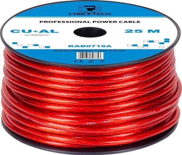 Cabletech auton kaapeli 12Ga OD4.5mm CU+AL 25m 25m