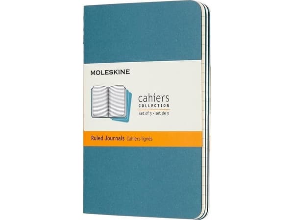 Cahier Journal linjerat pocket Brisk Blue 3-pack