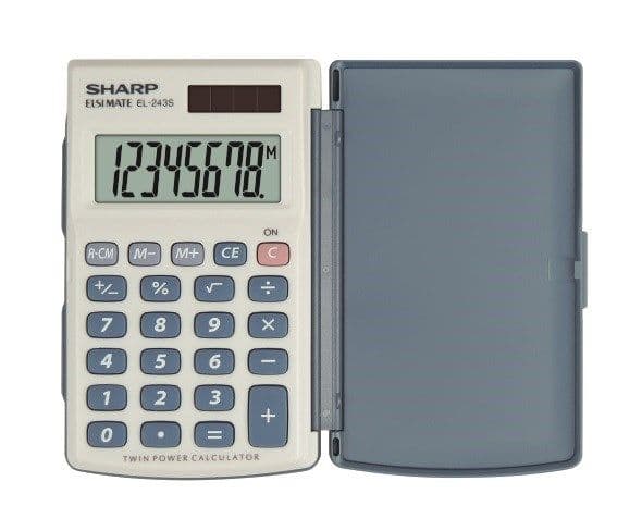 Sharp EL-243S - Lommekalkulator - 8 sifre - batteri, solpanel