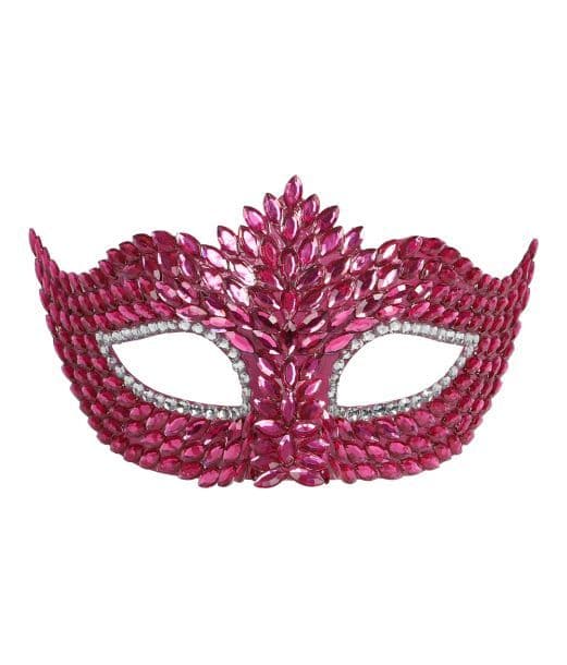 Halvmaske med pink sten