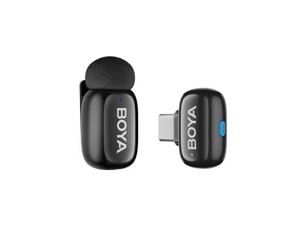 Boya trådlös mikrofon mini 2-01 Lightning/USB-C, matt svart