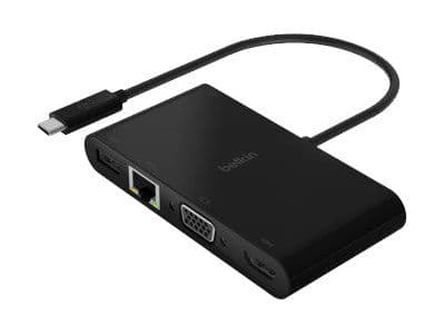 Belkin - Multimedie- og ladeadapter - USB-C - VGA, HDMI - 1GbE