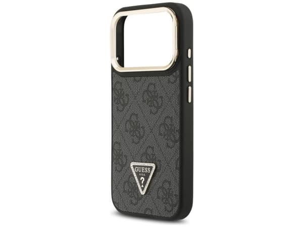 Guess 4G PU Triangle Logo &amp; Stand Camera Magsafe Case for iPhone 17 Pro - Black