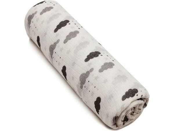 Pulp Bambusblöja med silverjoner Moln grå 75x75