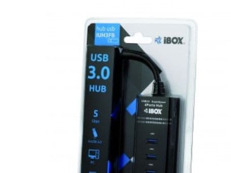 iBOX IUH3FB - Hub - 4 x SuperSpeed USB 3.0 - stasjonær