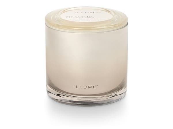 ILLUME Winter White statement glas doftljus, vit
