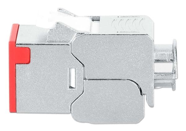 Intellinet 791311, Flat, Rød, Rustfritt stål, RJ-45, Hunkjønn, 10GBase-T, Gull