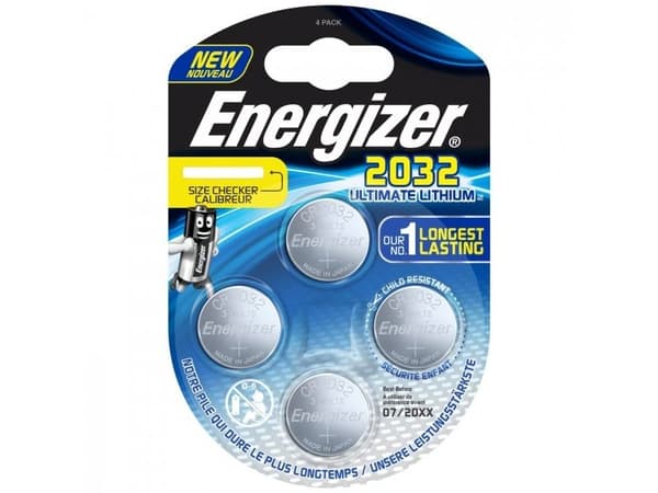 Energizer knappcelle CR 2032 4 stk litium E304206100 - batteri - CR2032 (E301319202)