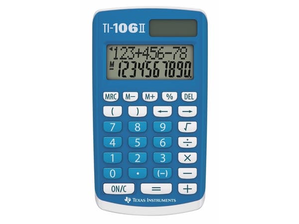 Kalkylator Texas TI-106 II, dubbel display, blå