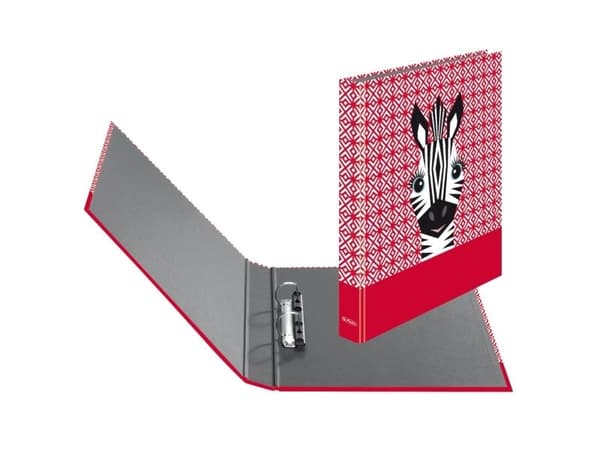 Herlitz maX.file, A4, D-ring, Presentasjon, Sort, Rød, Hvit, Tyskland