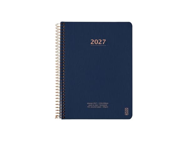 KOZO Kalender 2027 A5 Uge per opslag Navy