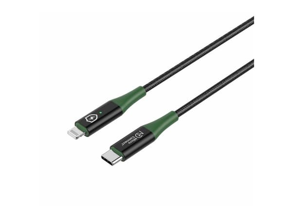 Microconnect MC-SMART USB C-L-1, 1 m, Lightning, USB C, Uros, Uros, musta, Vihreä