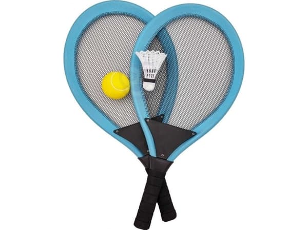 WOOPIE badmintonracketsset för barn + fjäderbollar