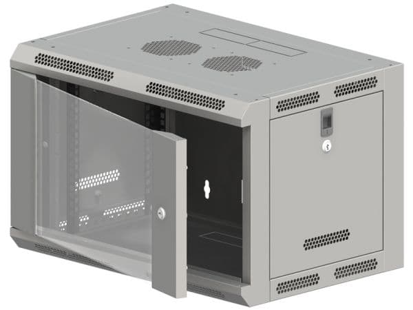 ALANTEC - Skap - veggmonterbar - grå - 9U - 19"