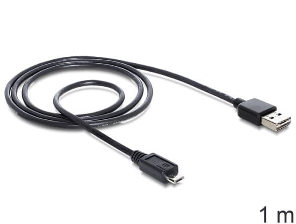 Delock EASY-USB - USB-kabel - mikro-USB typ B (hane) till USB (hane) - USB 2.0 - 1 m - svart