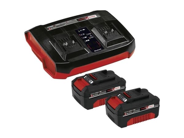 Einhell 2x 4.0Ah & Twincharger Kit PXC, Batterier medfølger