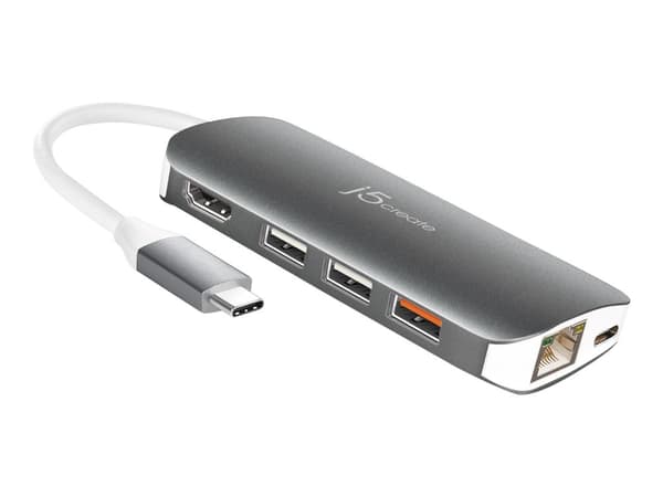 j5create JCD383 - Dokkingstasjon - USB-C 3.1 - HDMI - 1GbE