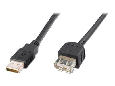 ASSMANN - USB forlængerkabel - USB (hun) til USB (hun) - USB 2.0 - 1.8 m - formet - sort