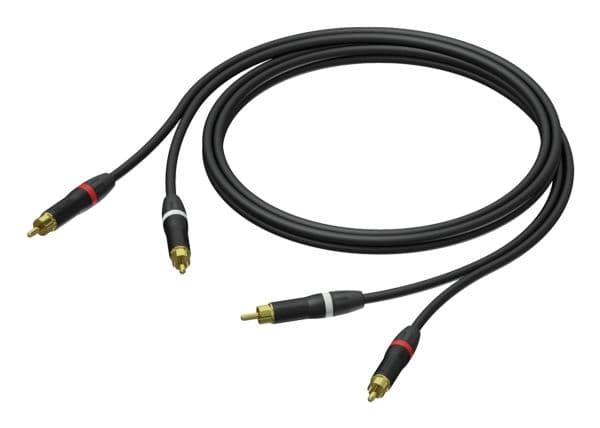 PROCAB PRA800, 2 x RCA, Hankjønn, 2 x RCA, Hankjønn, 1 m, Svart