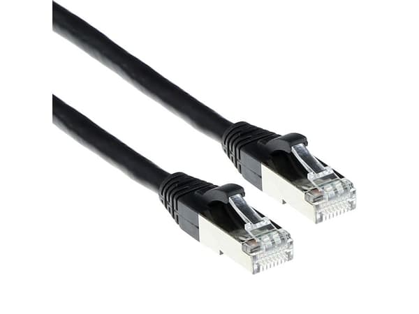 ACT Black patchkabel Cat6A 0,5 m LSZH SFTP snagless RJ45