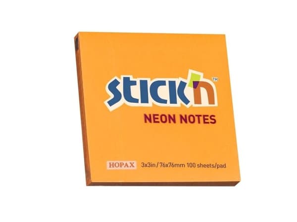 Notes, BNT Stick´n, Neon, orange, 76 x76mm - (12 stk.)