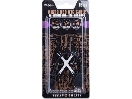 NATEC NKA-0614, 0,15 m, USB A, Micro-USB B, USB 2.0, Hankjønn/hunkjønn, Sort