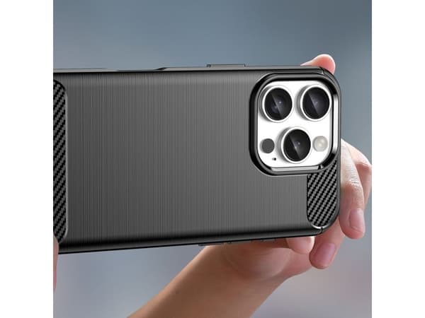 Hurtel Etui silikonowe Carbon Case do iPhone 16 Pro Max - czarne
