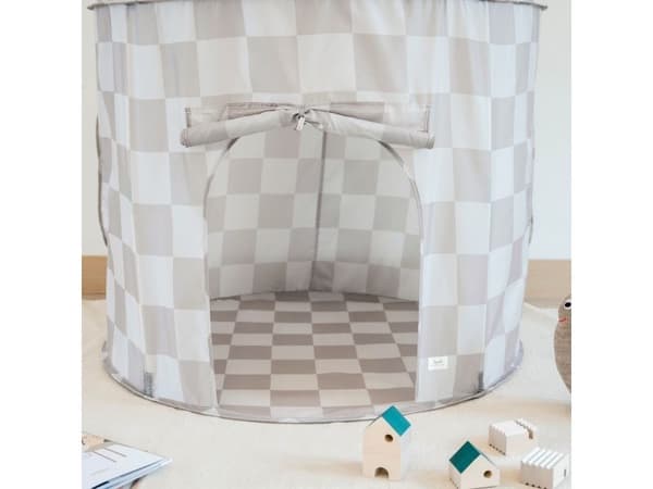 3 prouts lektält, Checkerboard beige