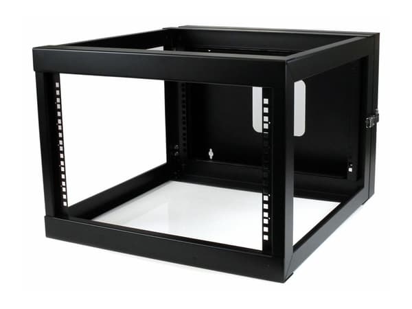 StarTech.com 6U Hinged Open Frame Wall Mount Network Rack - 4-Post 22" Depth Swing Out Computer Equipment Rack - 110lbs capacity (RK619WALLOH) - Ra...