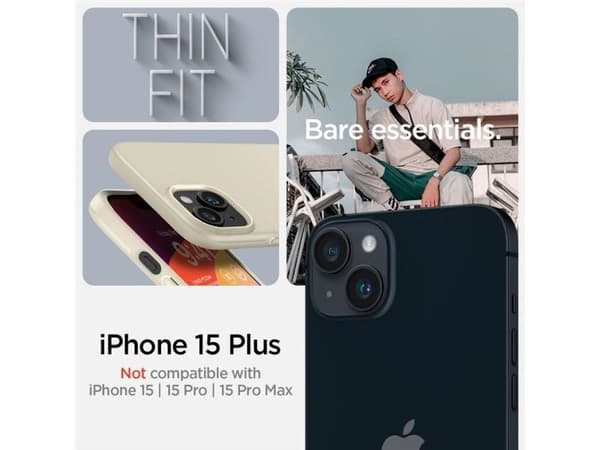 Spigen Thin Fit suojakuori iPhone 15 Plus - beige