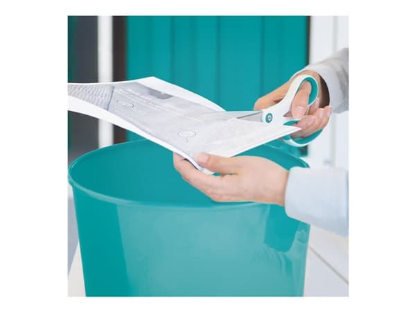 Leitz WOW Plus - Avfallskurv - 15 L - håndtak - polystyren - isblå metallisk