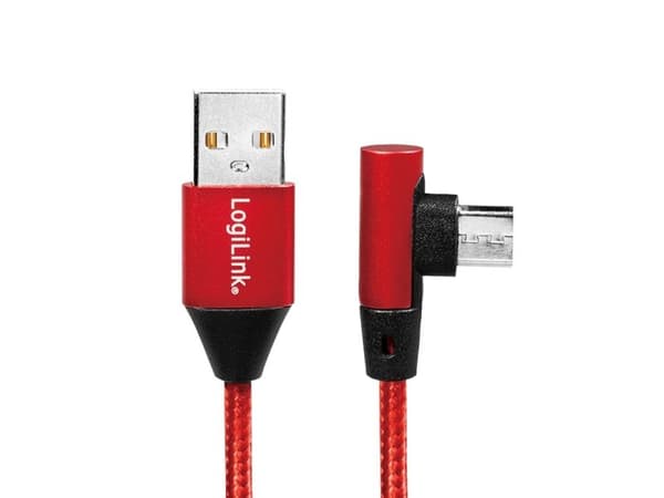LogiLink CU0149, 0,3 m, USB A, Micro-USB B, USB 2.0, 480 Mbit/s, Röd