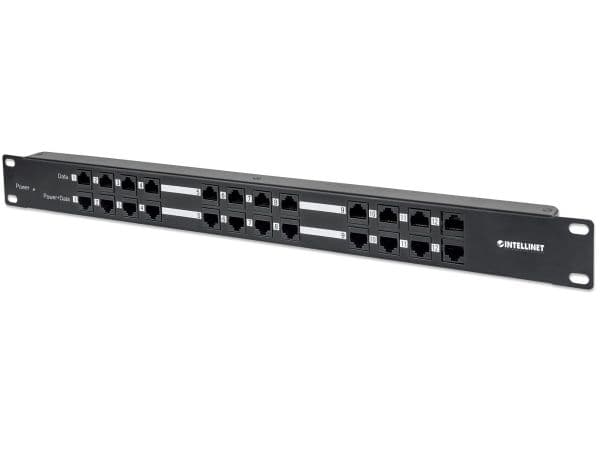 Intellinet 720342, RJ-45, Cat5e, Sort, Metall, Rackmontering, 1U