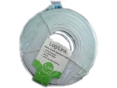 LogiLink platt patchkabel RJ45 U/UTP Cat5e 15.00m vit