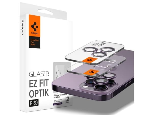 Spigen Tempered Glass for Camera Spigen Optik.tr ez Fit Camera Protector Apple iPhone 14 Pro/14 Pro Max Deep Purple [2 PACK]