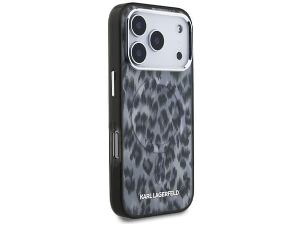 Karl Lagerfeld IML Leopard Pattern MagSafe Case for iPhone 17 Pro - Black
