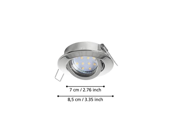 EGLO TEDO innfelt sett Ø80 vippe GU10 3x5W 400lm krom