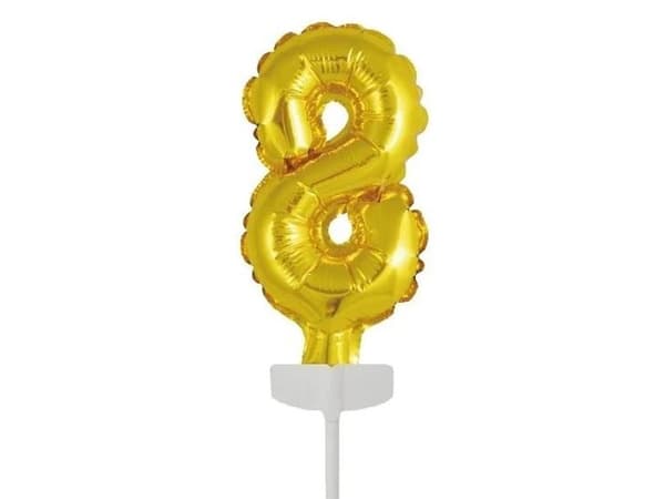 Kage folieballon 8 guld