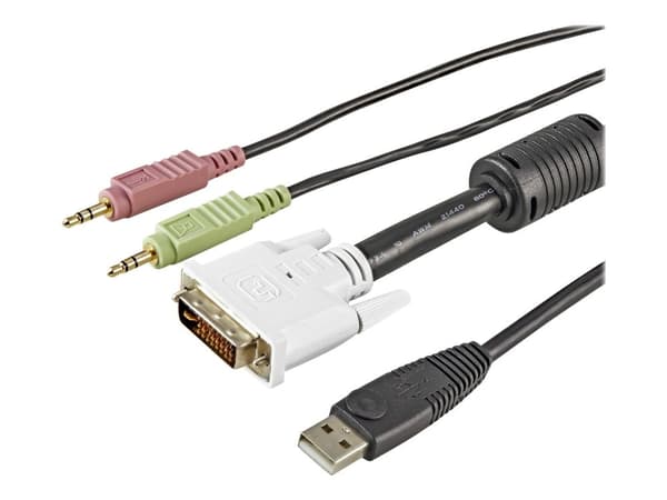 StarTech.com 6 ft 4-in-1 USB DVI KVM Cable with Audio and Microphone - DVI KVM Cable - USB KVM Cable - KVM Switch Cable (USBDVI4N1A6) - Förlängning...