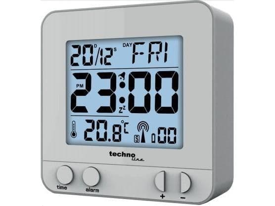 Technoline WT 235, Digital vekkerklokke, Sølv, °C, AAA, 80 mm, 80 mm