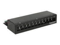 Delock Keystone Desktop Patch Panel - Koblingspanel - kullsort, RAL 9005 - 12 porter