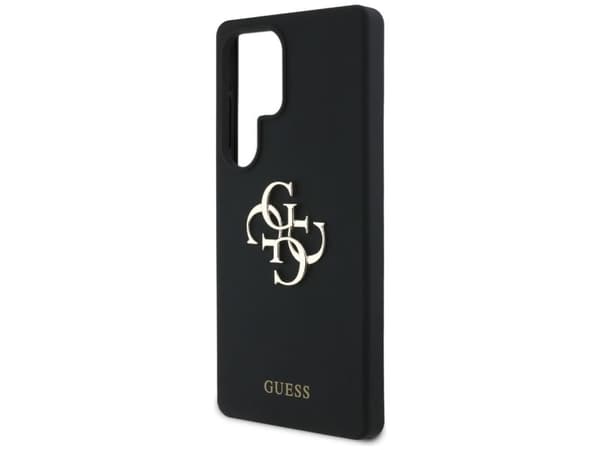 Guess silikon Big 4G logo bottom Script-deksel til Samsung Galaxy S25 Ultra - sort