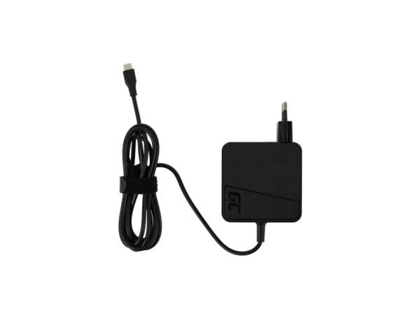 Green Cell - USB-C-strømadapter - 65 watt - 1.7 m kabel - svart