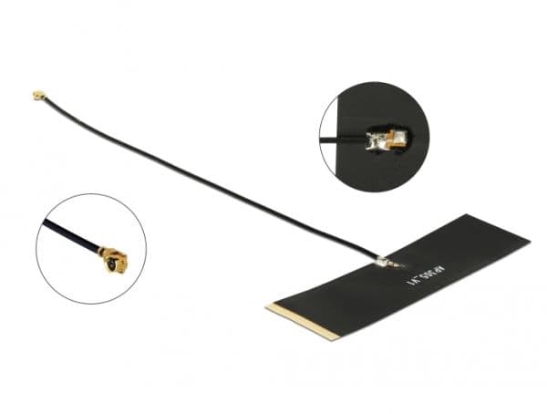 Delock TETRA - Antenne - 0 dBi - innendørs, klebemontering - svart